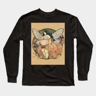 Dreamy chubby fairy (with background) Long Sleeve T-Shirt